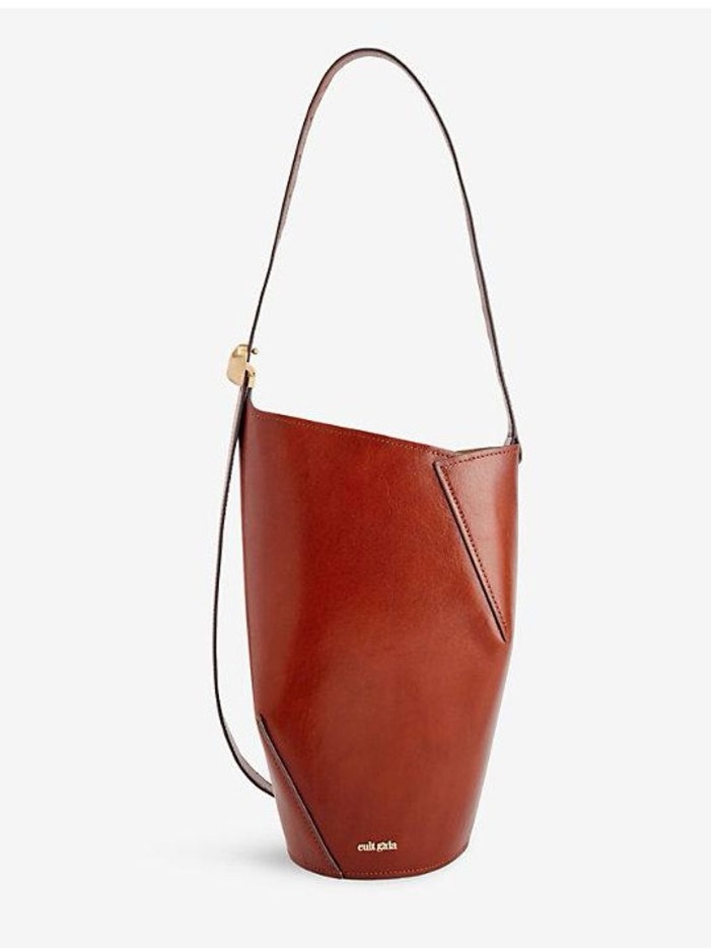 Cult Gaia Aldari Leather Shoulder Bag Cognac Brown - Picture 2 of 15